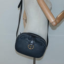 Christian Dior Shoulder Bag Leather Navy Gold Auth BA2504-22