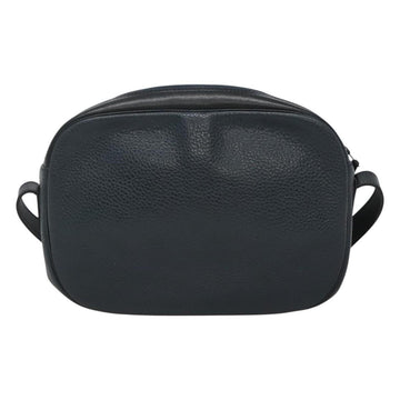 Christian Dior Shoulder Bag Leather Navy Gold Auth BA2504 - 0