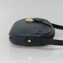 Christian Dior Shoulder Bag Leather Navy Gold Auth BA2504-3