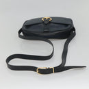 Christian Dior Shoulder Bag Leather Navy Gold Auth BA2504-7
