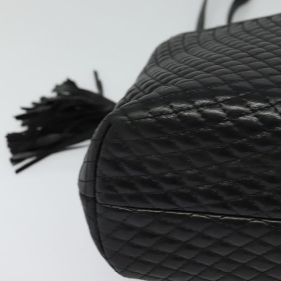 BALLY Shoulder Bag Leather Black Gold Auth BA2507