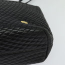 BALLY Shoulder Bag Leather Black Gold Auth BA2507-14