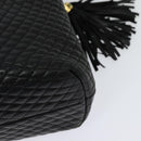 BALLY Shoulder Bag Leather Black Gold Auth BA2507-16