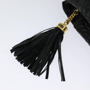 BALLY Shoulder Bag Leather Black Gold Auth BA2507-10