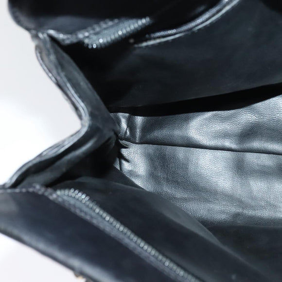 BALLY Shoulder Bag Leather Black Gold Auth BA2507