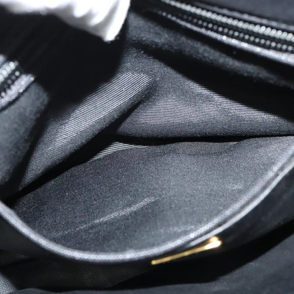 BALLY Shoulder Bag Leather Black Gold Auth BA2507