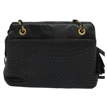 BALLY Shoulder Bag Leather Black Gold Auth BA2507 - 0