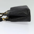 BALLY Shoulder Bag Leather Black Gold Auth BA2507-3