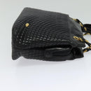 BALLY Shoulder Bag Leather Black Gold Auth BA2507-4