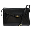 BALLY Shoulder Bag Leather Black Gold Auth BA2510-1