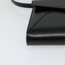 BALLY Shoulder Bag Leather Black Gold Auth BA2510-14