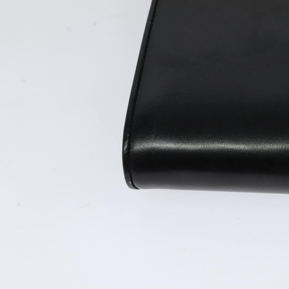 BALLY Shoulder Bag Leather Black Gold Auth BA2510