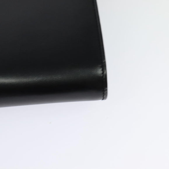 BALLY Shoulder Bag Leather Black Gold Auth BA2510