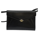 BALLY Shoulder Bag Leather Black Gold Auth BA2510-13