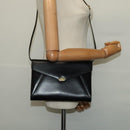 BALLY Shoulder Bag Leather Black Gold Auth BA2510-21