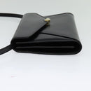 BALLY Shoulder Bag Leather Black Gold Auth BA2510-3