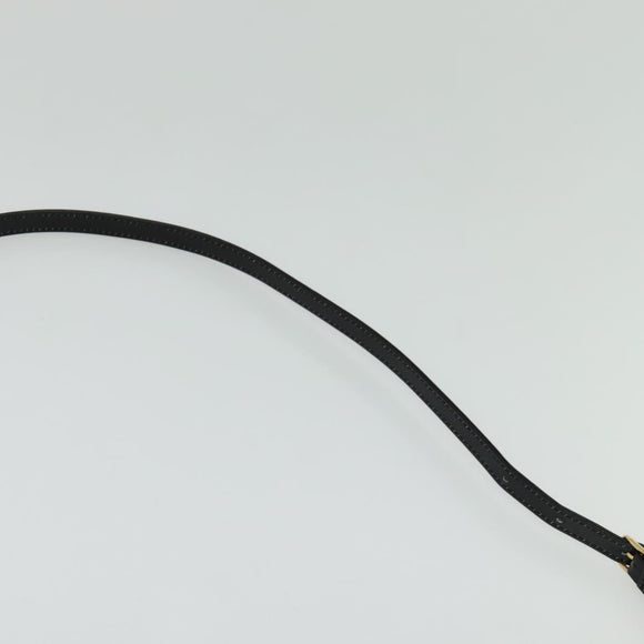 BALLY Shoulder Bag Leather Black Gold Auth BA2510