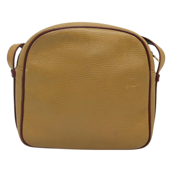 CARTIER Shoulder Bag Leather Yellow Gold Auth BA2511