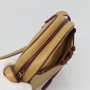 CARTIER Shoulder Bag Leather Yellow Gold Auth BA2511-6