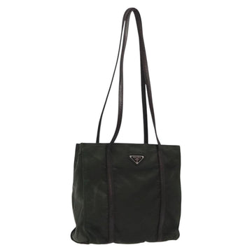 PRADA Shoulder Bag Nylon Green Silver Auth BA2512