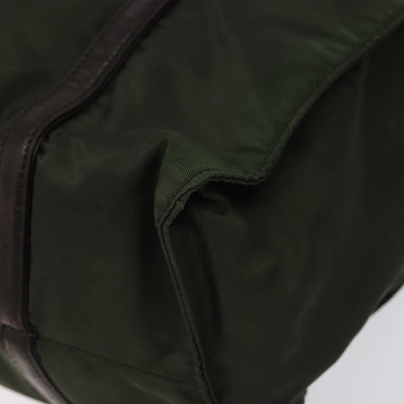 PRADA Shoulder Bag Nylon Green Silver Auth BA2512