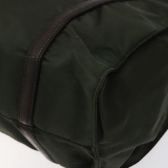 PRADA Shoulder Bag Nylon Green Silver Auth BA2512