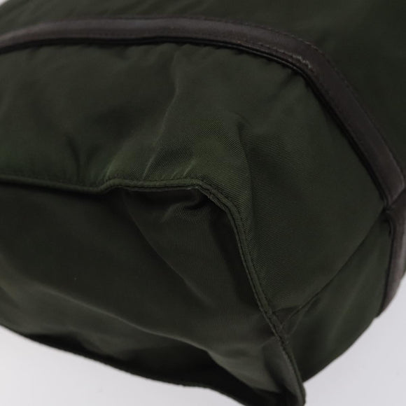 PRADA Shoulder Bag Nylon Green Silver Auth BA2512