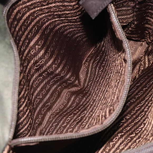 PRADA Shoulder Bag Nylon Green Silver Auth BA2512