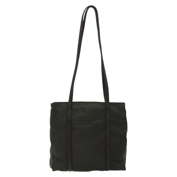 PRADA Shoulder Bag Nylon Green Silver Auth BA2512