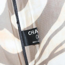 CHANEL Folding Umbrella Nylon White Black CC Auth BA2522-13