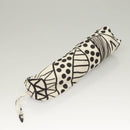 CHANEL Folding Umbrella Nylon White Black CC Auth BA2522-16