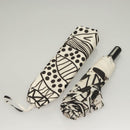 CHANEL Folding Umbrella Nylon White Black CC Auth BA2522-12