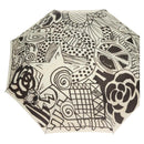 CHANEL Folding Umbrella Nylon White Black CC Auth BA2522-2