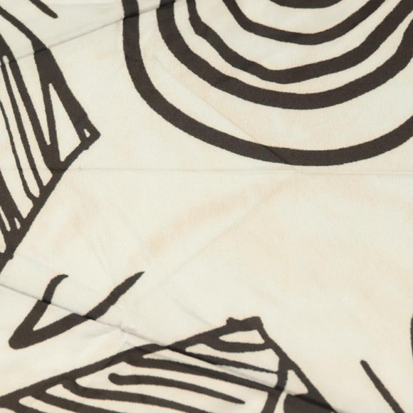 CHANEL Folding Umbrella Nylon White Black CC Auth BA2522