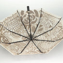 CHANEL Folding Umbrella Nylon White Black CC Auth BA2522-9