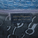 Salvatore Ferragamo Shoulder Bag Leather Navy Gold Auth BA2523-12