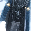 Salvatore Ferragamo Shoulder Bag Leather Navy Gold Auth BA2523-18