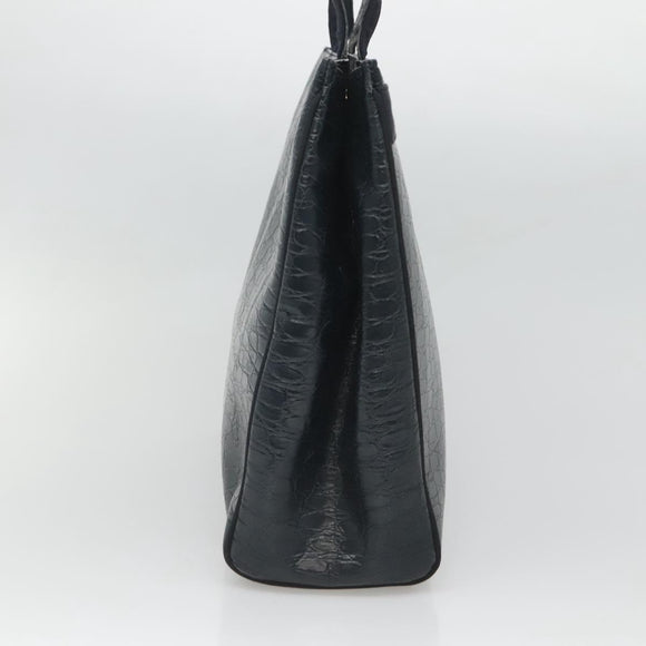 Salvatore Ferragamo Shoulder Bag Leather Navy Gold Auth BA2523