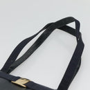 Salvatore Ferragamo Shoulder Bag Leather Navy Gold Auth BA2523-8