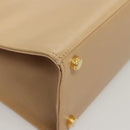 Salvatore Ferragamo Hand Bag Leather Beige Gold Auth BA2524-9
