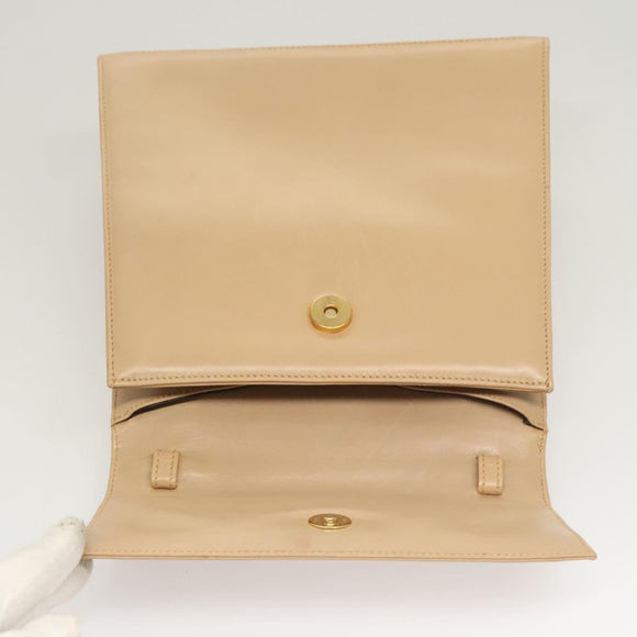 Salvatore Ferragamo Hand Bag Leather Beige Gold Auth BA2524
