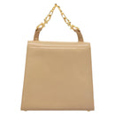 Salvatore Ferragamo Handtas Leer Beige Goud Auth BA2524-2