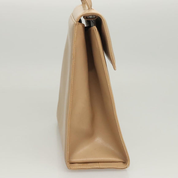 Salvatore Ferragamo Hand Bag Leather Beige Gold Auth BA2524