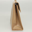 Salvatore Ferragamo Hand Bag Leather Beige Gold Auth BA2524-4