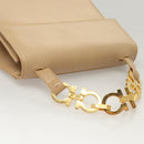 Salvatore Ferragamo Hand Bag Leather Beige Gold Auth BA2524-6