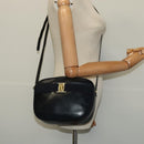Salvatore Ferragamo Shoulder Bag Leather Navy Gold Auth BA2525-20