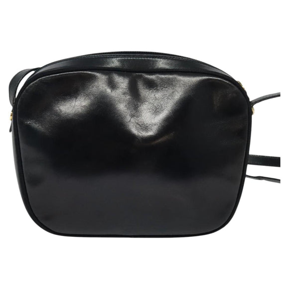 Salvatore Ferragamo Shoulder Bag Leather Navy Gold Auth BA2525