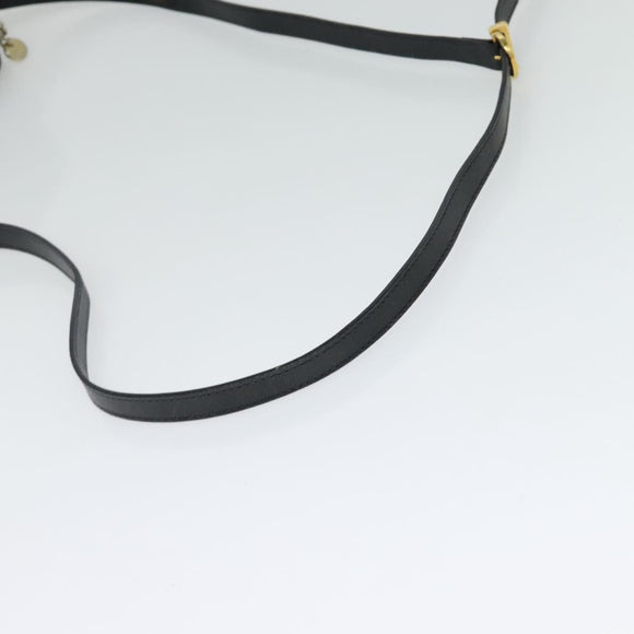 Salvatore Ferragamo Shoulder Bag Leather Navy Gold Auth BA2525