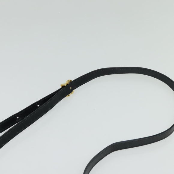 Salvatore Ferragamo Shoulder Bag Leather Navy Gold Auth BA2525