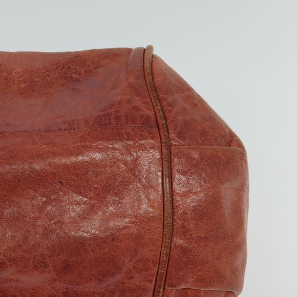 Chloe Etel Hand Bag Leather 2way Red Gold Auth BA2528